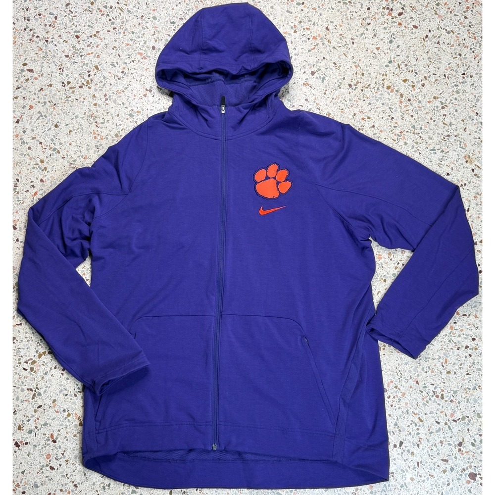 Nike Dri-Fit NCAA Clemson Tigers Full Zip Hooded Jacket Size XXL
